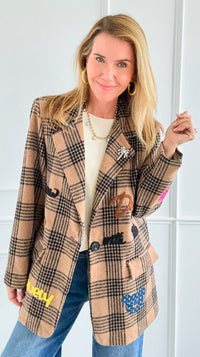 Palm Angels Plaid Italian Jacket-160 Jackets-TATTOO Z-Coastal Bloom Boutique, find the trendiest versions of the popular styles and looks Located in Indialantic, FL