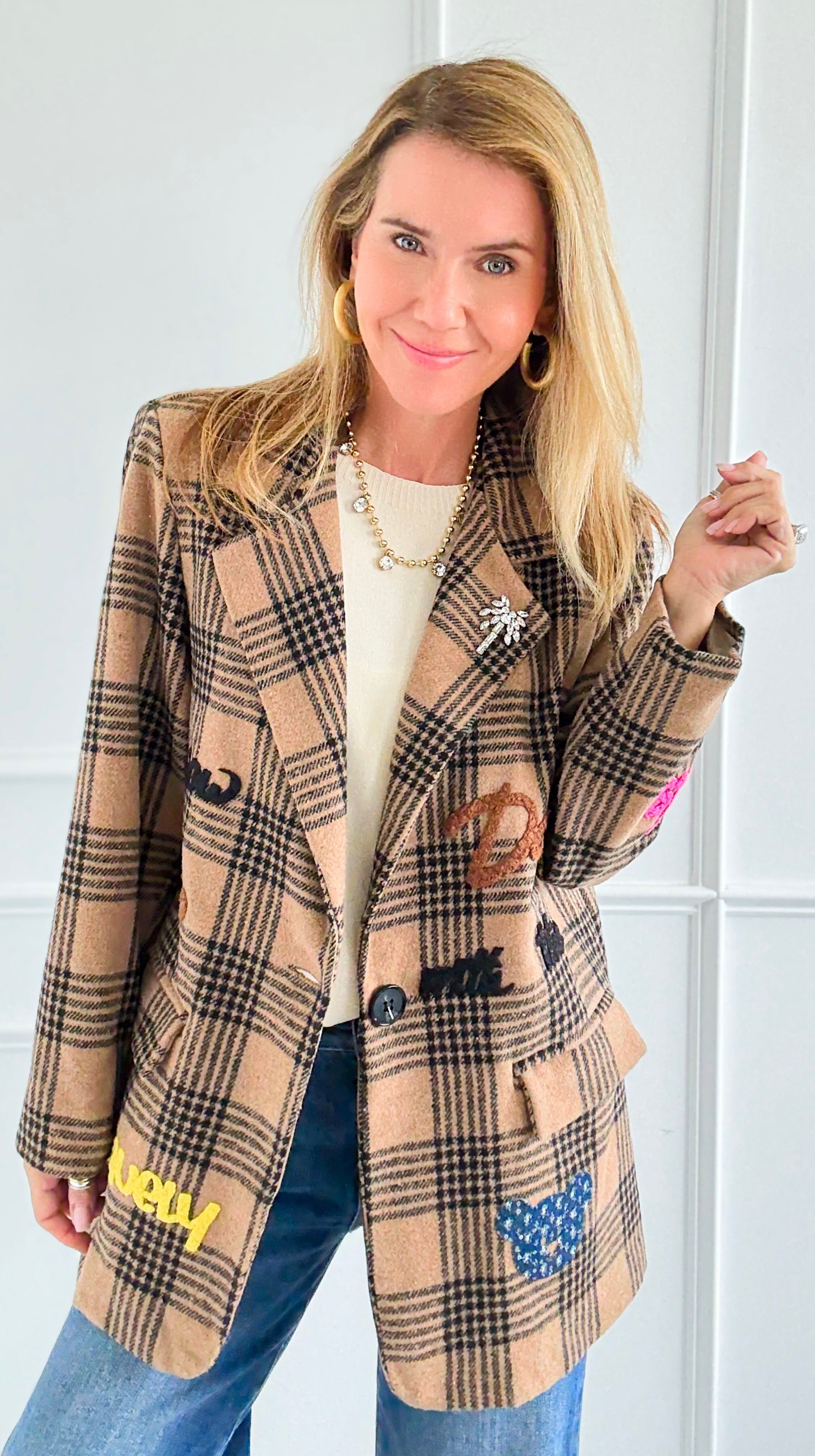 Palm Angels Plaid Italian Jacket-160 Jackets-TATTOO Z-Coastal Bloom Boutique, find the trendiest versions of the popular styles and looks Located in Indialantic, FL