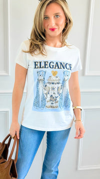 Blue Elegance Premium Italian T-Shirt-110 Short Sleeve Tops-Mitica & Co-Coastal Bloom Boutique, find the trendiest versions of the popular styles and looks Located in Indialantic, FL