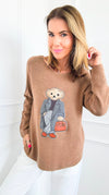 Sophisticated Style Custom CB Italian Pullover - Deep Camel-140 Sweaters-Italianissimo / Holly-Coastal Bloom Boutique, find the trendiest versions of the popular styles and looks Located in Indialantic, FL