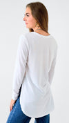 Hung Up Top - White-130 Long Sleeve Tops-Mono B-Coastal Bloom Boutique, find the trendiest versions of the popular styles and looks Located in Indialantic, FL