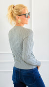 Hailey Knit Pullover Top - Heather Grey-140 Sweaters-Cielo-Coastal Bloom Boutique, find the trendiest versions of the popular styles and looks Located in Indialantic, FL