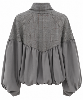 City Chic Plaid Puff Italian Jacket