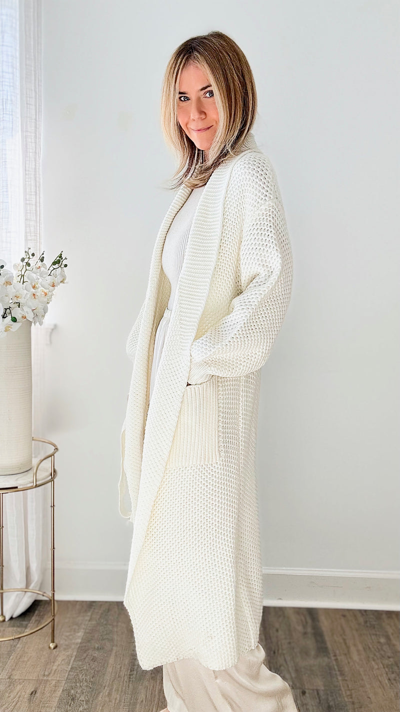 Thick Knitted Long Cardigan Sweater-150 Cardigans/Layers-TRENDOLOGY INC-Coastal Bloom Boutique, find the trendiest versions of the popular styles and looks Located in Indialantic, FL