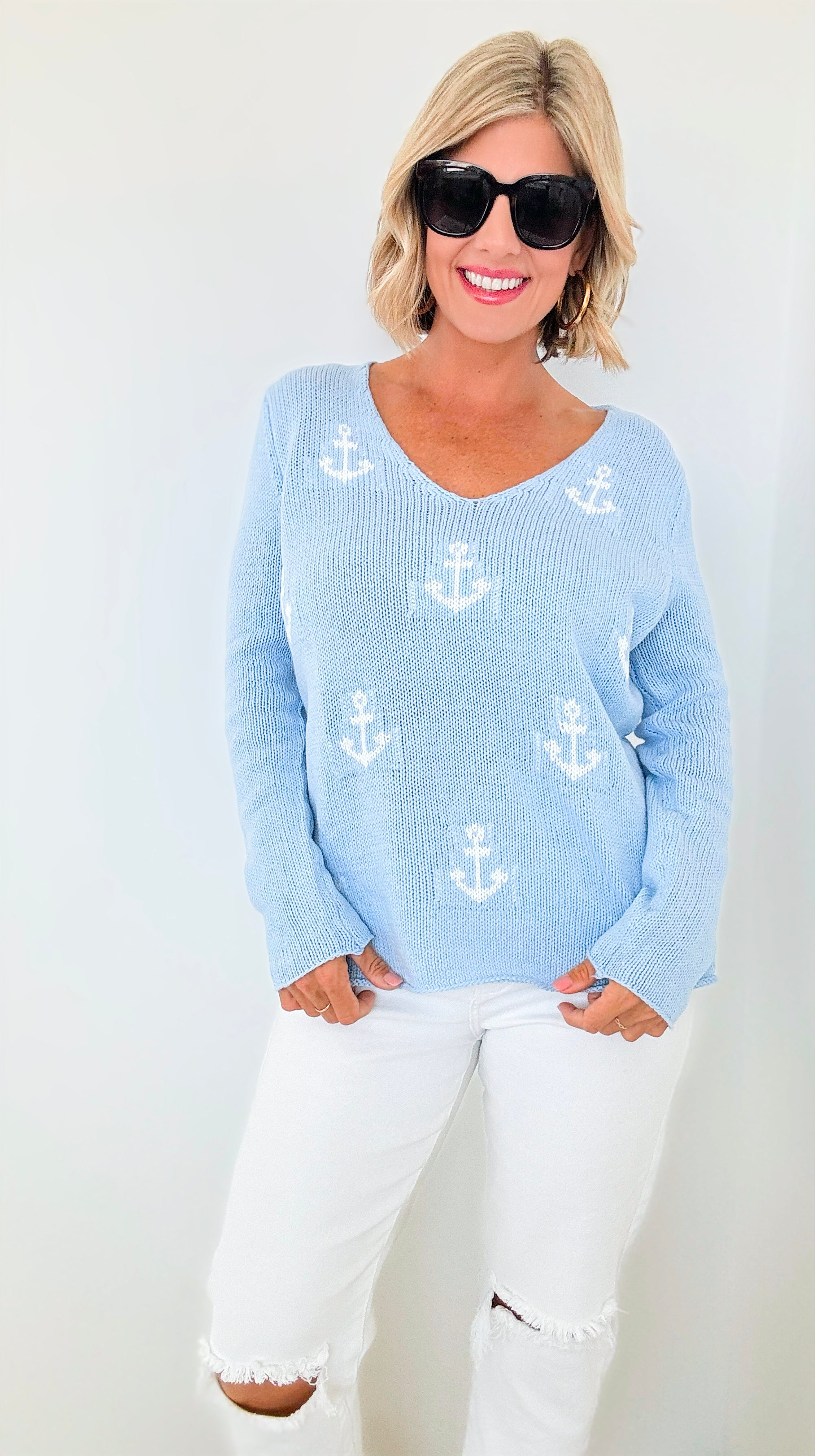 Maritime Dreams Knit Sweater-140 Sweaters-Miracle-Coastal Bloom Boutique, find the trendiest versions of the popular styles and looks Located in Indialantic, FL