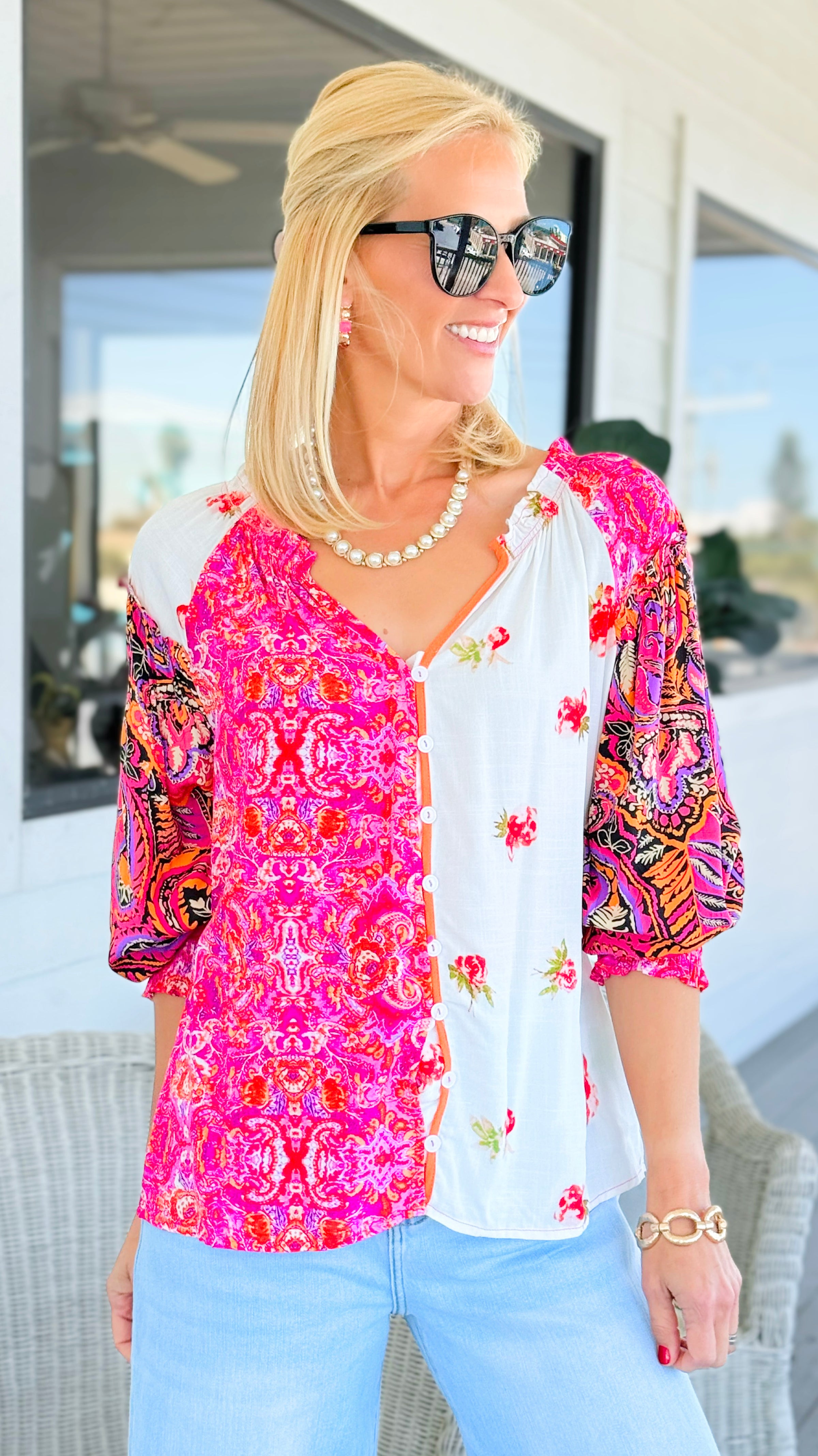 Patchwork Romance Button Down Top