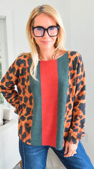 Leopard in Line Italian St Moritz Sweater