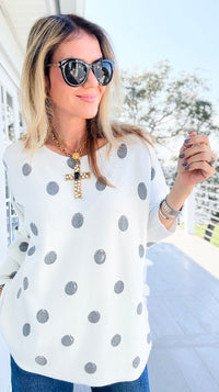 Shadow Dots Italian Milano Sweater-140 Sweaters-SORPRESA-Coastal Bloom Boutique, find the trendiest versions of the popular styles and looks Located in Indialantic, FL