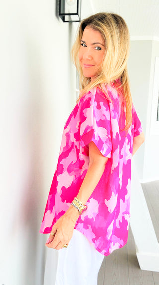 Casual Camo Italian Blouse