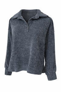 Wander Ease Textured Collar Top