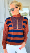 Varsity Lines Top-110 Long Sleeve Tops-Umgee-Coastal Bloom Boutique, find the trendiest versions of the popular styles and looks Located in Indialantic, FL