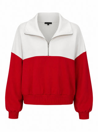 Color Block Quarter Zip Top