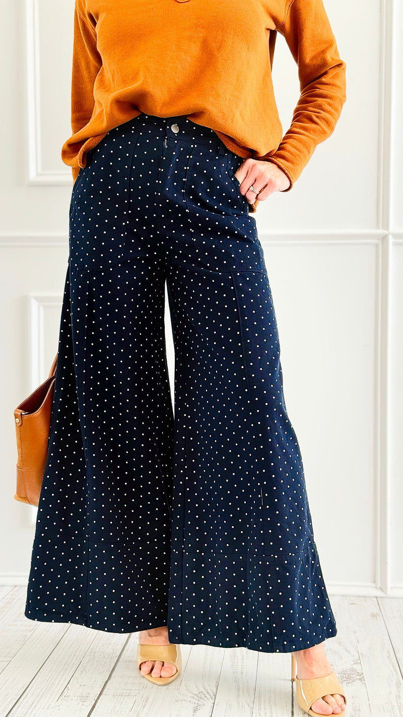 Dotted Debut Pant-170 Bottoms-DAVI & DANI-Coastal Bloom Boutique, find the trendiest versions of the popular styles and looks Located in Indialantic, FL