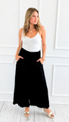 Effortless Waist Italian Pant- Black-100 Pants-SEÑORITA C-Coastal Bloom Boutique, find the trendiest versions of the popular styles and looks Located in Indialantic, FL