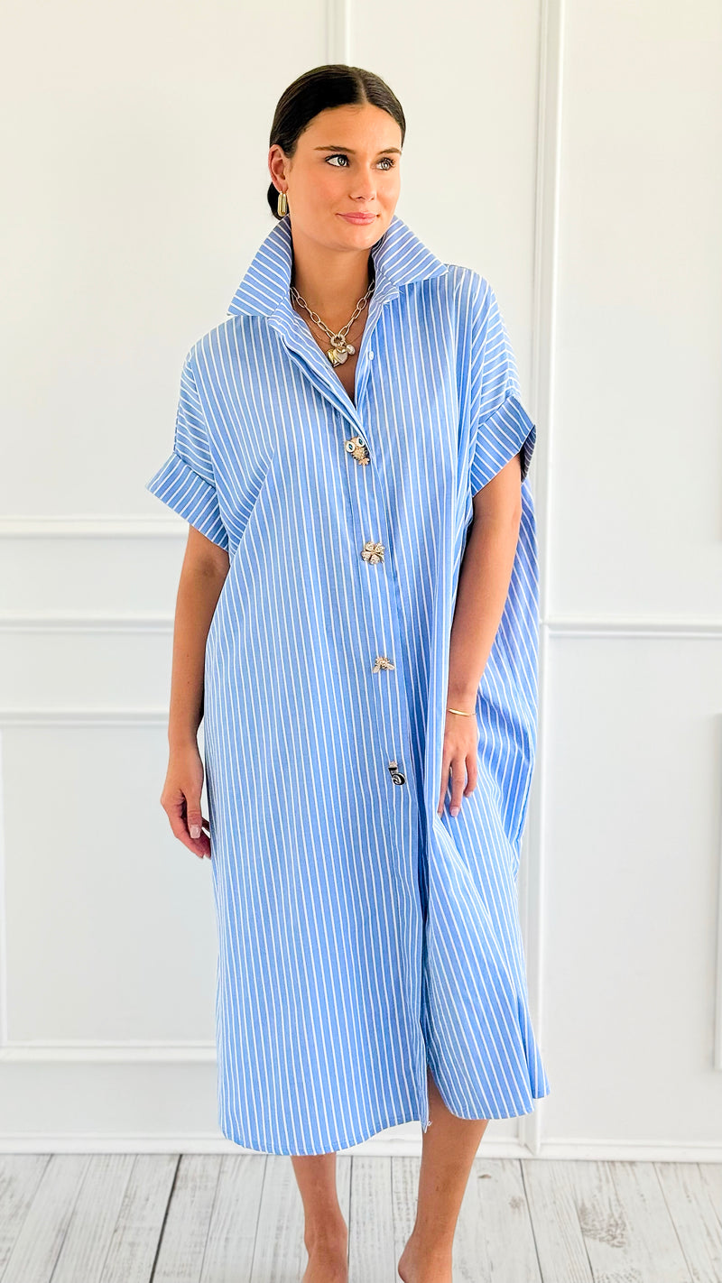 Whimsy Lane Italian Button Dress-200 Dresses/Jumpsuits/Rompers-TATTOO Z-Coastal Bloom Boutique, find the trendiest versions of the popular styles and looks Located in Indialantic, FL