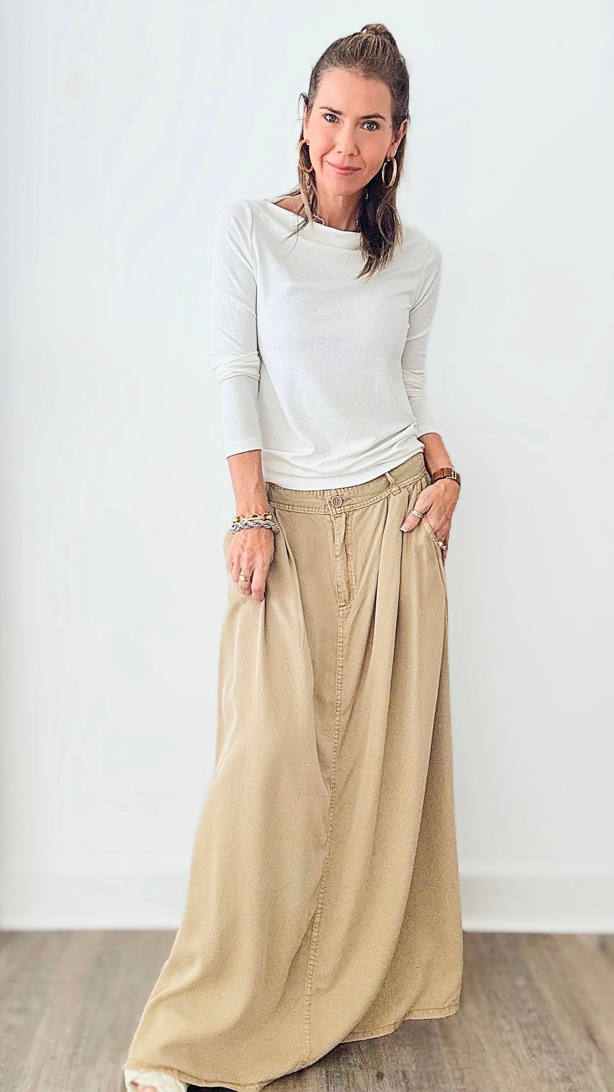 90s Baby Tencel Skirt-170 Bottoms-RISEN JEANS-Coastal Bloom Boutique, find the trendiest versions of the popular styles and looks Located in Indialantic, FL