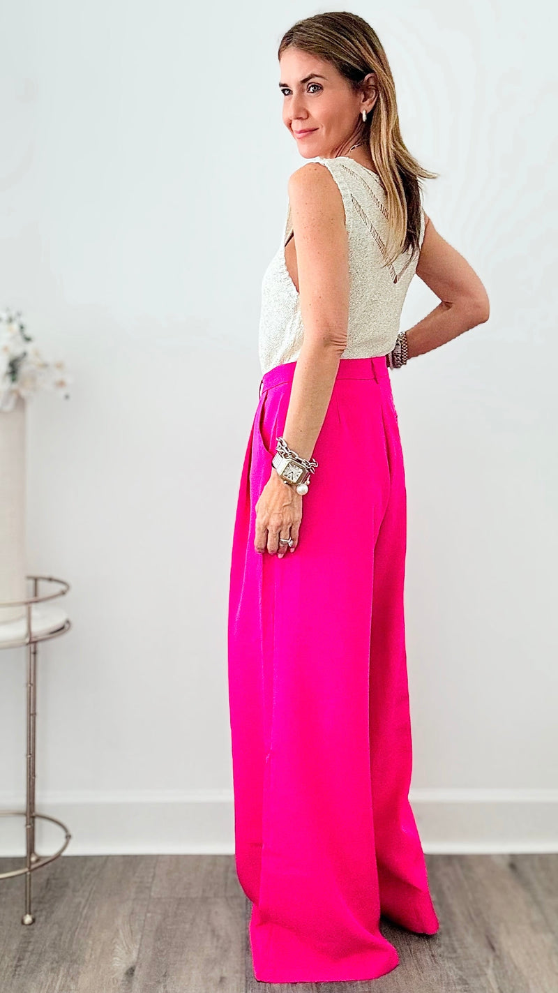 Wide Leg Dress Pants-Pink-170 Bottoms-EESOME-Coastal Bloom Boutique, find the trendiest versions of the popular styles and looks Located in Indialantic, FL