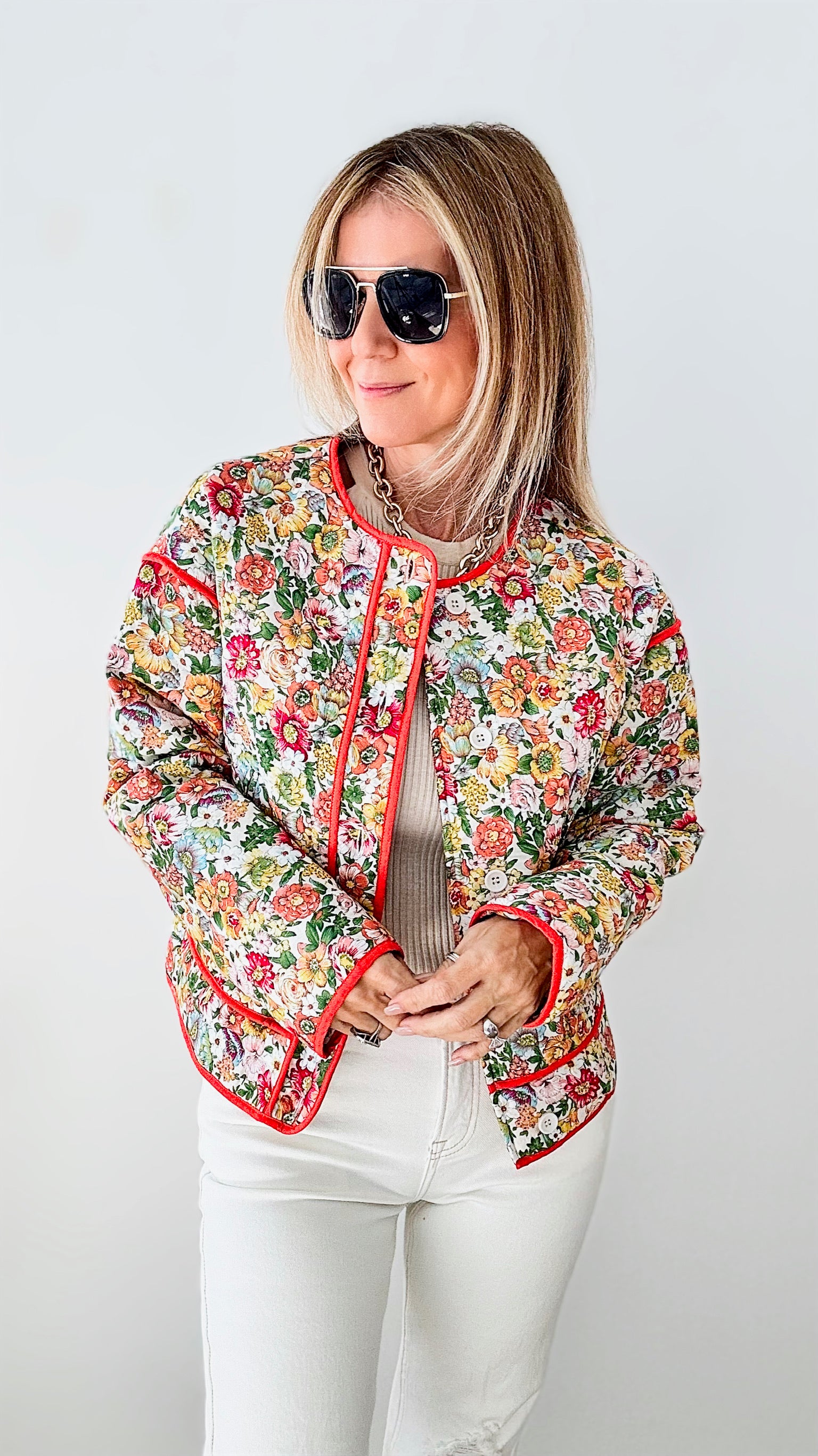 Womens floral outlet jacket