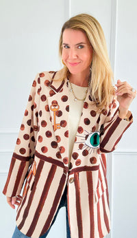 Twin Tigri Italian Jacket-160 Jackets-Italianissimo-Coastal Bloom Boutique, find the trendiest versions of the popular styles and looks Located in Indialantic, FL
