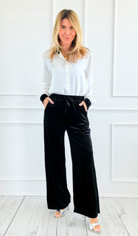 Plush Pull on Pant-Black-100 Pants-NALI COLLECTIONS-Coastal Bloom Boutique, find the trendiest versions of the popular styles and looks Located in Indialantic, FL