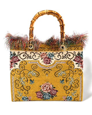 Heirloom Tapestry Italian Tote Bag- Yellow