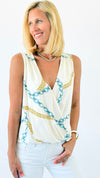 Wrapped Accent Sleeveless Top-100 Sleeveless Tops-Ariella-Coastal Bloom Boutique, find the trendiest versions of the popular styles and looks Located in Indialantic, FL