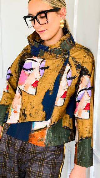 Artistic Face Italian On Edge Jacket