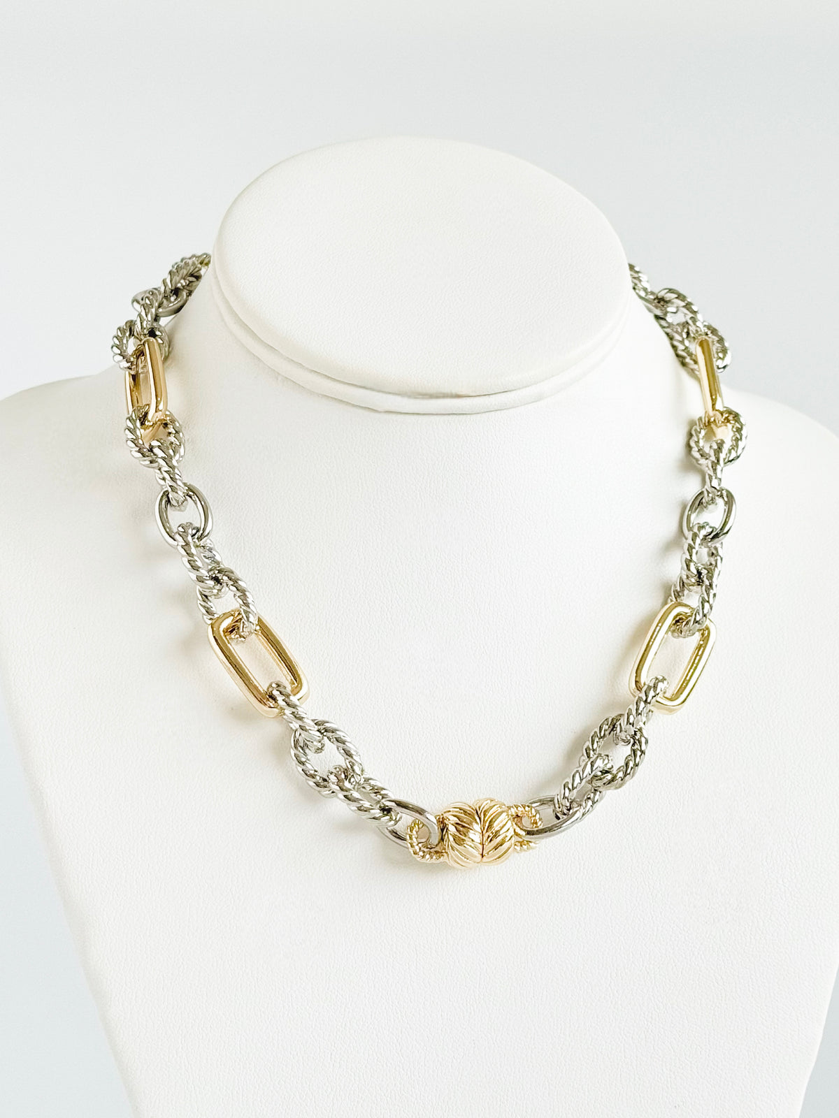 Linked Elegance Statement Necklace-230 Jewelry-NYW-Coastal Bloom Boutique, find the trendiest versions of the popular styles and looks Located in Indialantic, FL