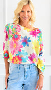 Bold Blossom St Tropez Italian Knit Sweater-140 Sweaters-FAITH/ SORPRESA-Coastal Bloom Boutique, find the trendiest versions of the popular styles and looks Located in Indialantic, FL