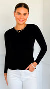 Second Skin Long Sleeve Top - Black-130 Long Sleeve Tops-YELETE-Coastal Bloom Boutique, find the trendiest versions of the popular styles and looks Located in Indialantic, FL