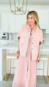 Royal Hunt Fur Collar Jacket - Blush-150 Cardigan Layers-Dolce Cabo-Coastal Bloom Boutique, find the trendiest versions of the popular styles and looks Located in Indialantic, FL