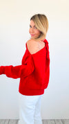 Timeless Halter Knit Sweater - Red-140 Sweaters-MIRACLE-Coastal Bloom Boutique, find the trendiest versions of the popular styles and looks Located in Indialantic, FL