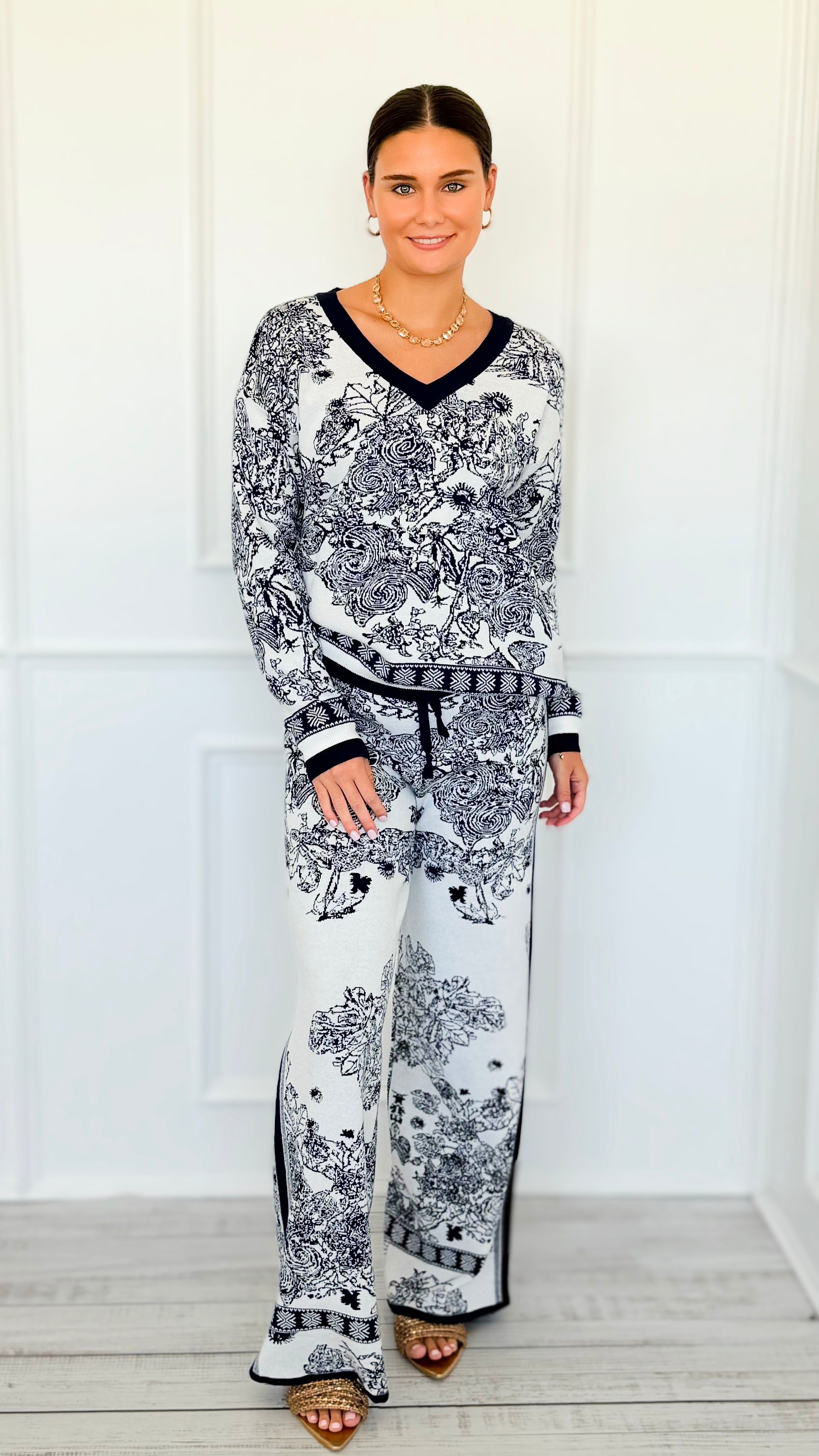 Whirlwind Jacquard Italian Set-210 Loungewear/Sets-K2-Coastal Bloom Boutique, find the trendiest versions of the popular styles and looks Located in Indialantic, FL