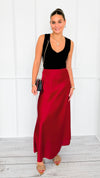 Isabella Italian Skirt- Burgundy-170 Bottoms-SEE YOU IN ROME-Coastal Bloom Boutique, find the trendiest versions of the popular styles and looks Located in Indialantic, FL