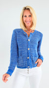 Chic Button-Up Knit Cardigan - Blue-150 Cardigans/Layers-JODIFL-Coastal Bloom Boutique, find the trendiest versions of the popular styles and looks Located in Indialantic, FL