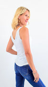 Double Take Scoop Neck Top - White-100 Sleeveless Tops-V6-Coastal Bloom Boutique, find the trendiest versions of the popular styles and looks Located in Indialantic, FL