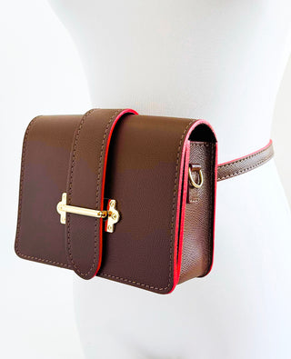 Level Up Italian Crossbody Bag- Chocolate-240 Bags-LE BORSETTE-Coastal Bloom Boutique, find the trendiest versions of the popular styles and looks Located in Indialantic, FL