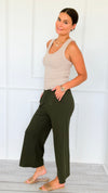 Weekend Flow Pull-On Pants - Dark Olive-170 Bottoms/Shorts-YELETE-Coastal Bloom Boutique, find the trendiest versions of the popular styles and looks Located in Indialantic, FL