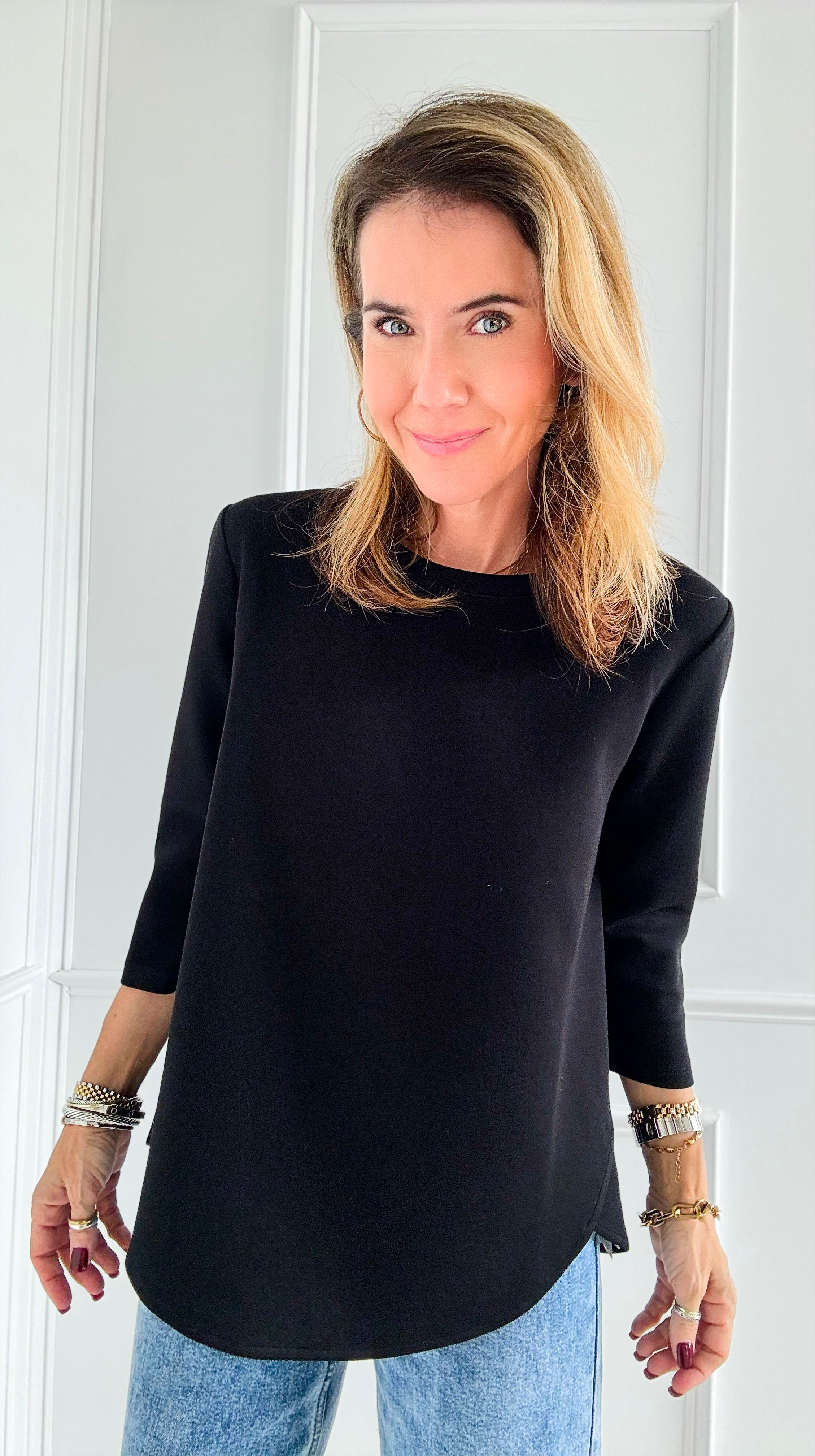 Bold Moves Top - Black-130 Long Sleeve Tops-Beverly Rose-Coastal Bloom Boutique, find the trendiest versions of the popular styles and looks Located in Indialantic, FL