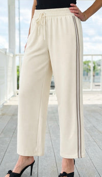 Side Stripe Lounge Pants - Ecru