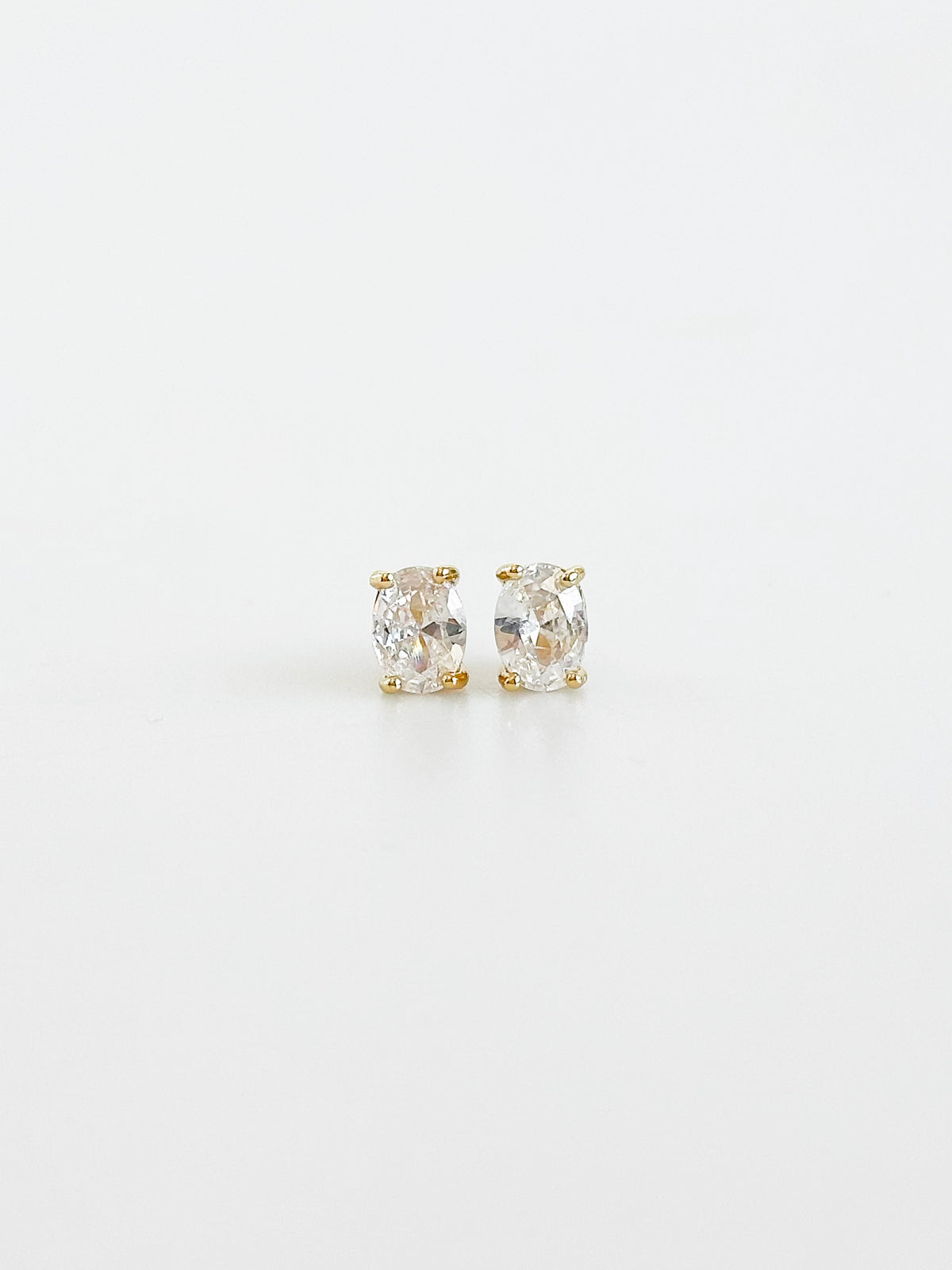 CZ Clear Oval Stud Earrings-230 Jewelry-Darling-Coastal Bloom Boutique, find the trendiest versions of the popular styles and looks Located in Indialantic, FL