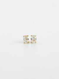 CZ Clear Oval Stud Earrings-230 Jewelry-Darling-Coastal Bloom Boutique, find the trendiest versions of the popular styles and looks Located in Indialantic, FL