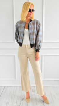 Plaid Zip- Up Italian Jacket-160 Jackets-AZUL MONACO-Coastal Bloom Boutique, find the trendiest versions of the popular styles and looks Located in Indialantic, FL