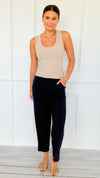 Weekend Flow Pull-On Pants - Navy-170 Bottoms/Shorts-YELETE-Coastal Bloom Boutique, find the trendiest versions of the popular styles and looks Located in Indialantic, FL