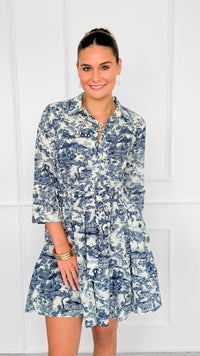Bonsai Dreamscape Italian Button Down Dress-200 Dresses/Jumpsuits/Rompers-FH GROUP-Coastal Bloom Boutique, find the trendiest versions of the popular styles and looks Located in Indialantic, FL
