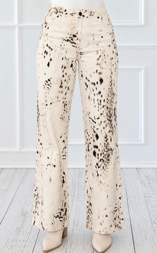 Distressed Wash Flare Pants