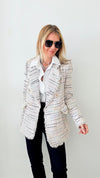 Dreamsicle Tweed Blazer-160 Jackets-Fate By LFD-Coastal Bloom Boutique, find the trendiest versions of the popular styles and looks Located in Indialantic, FL