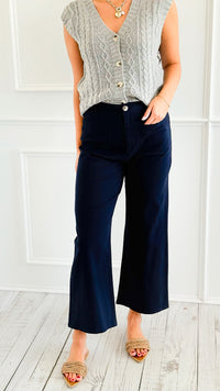 Hot Ticket Wide Leg Pants - Navy-100 Pants-ENTRO-Coastal Bloom Boutique, find the trendiest versions of the popular styles and looks Located in Indialantic, FL
