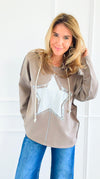 Shining Star Italian Hoodie-110 Long Sleeve Tops-GI STUDIO-Coastal Bloom Boutique, find the trendiest versions of the popular styles and looks Located in Indialantic, FL