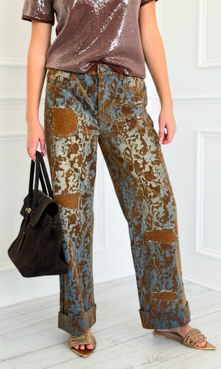 Patchwork Mineral Wash Pants
